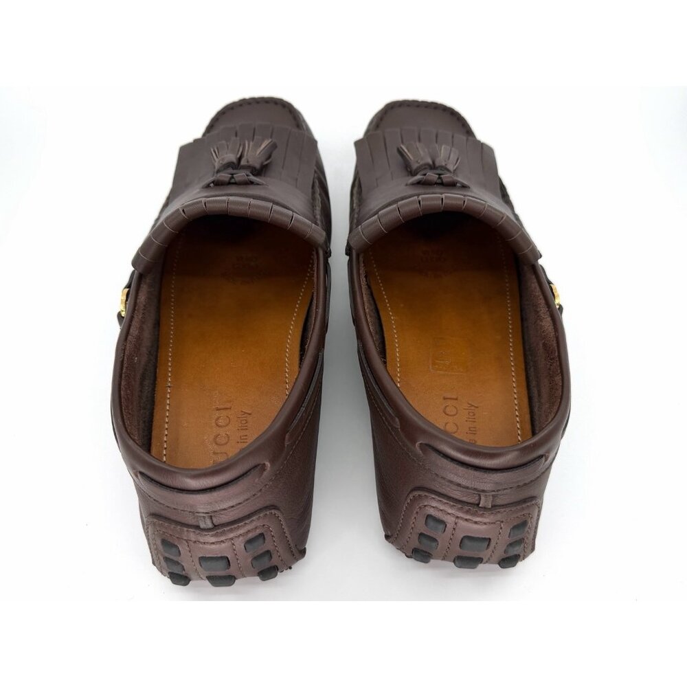 Gucci Shoes Mens Driver Interlocking G Logo Leather Moccasins Italy US Size 12 - Picture 11 of 16